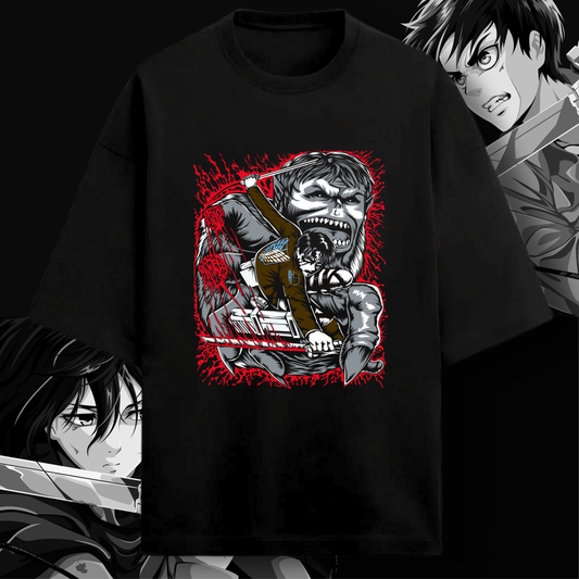 Levi Ackerman vs Beast Titan Oversized T-Shirt